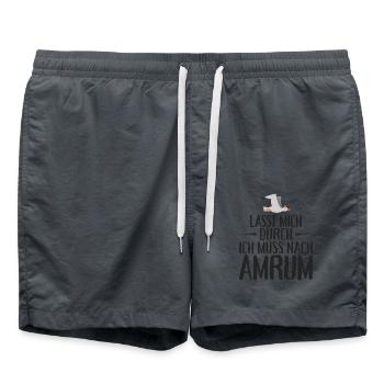 Lasst mich durch ich muss nach Amrum Möwe - Badeshorts - Anthrazit - Vorne - AI Model Male 185 light (185cm)