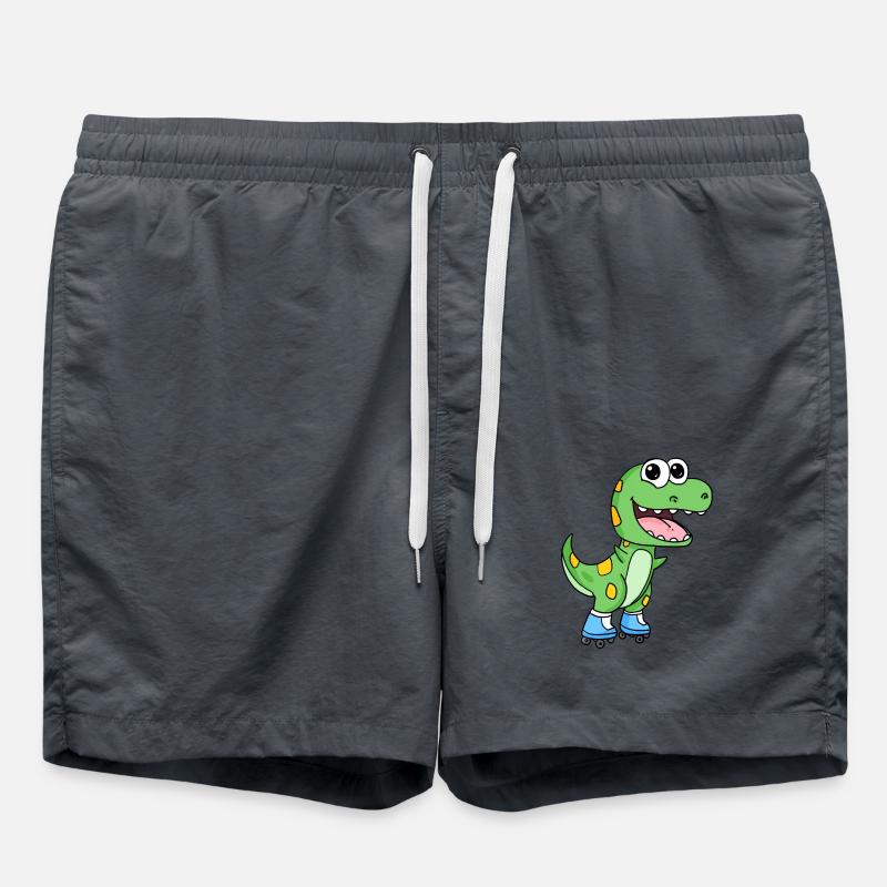 Inline Skating Rollschuhe Dinosaurier - Badeshorts - Anthrazit