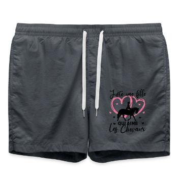 Juste une fille qui aime les chevaux Cadeau - Short de bain - charbon - Devant - AI Model Male 185 light (185cm)