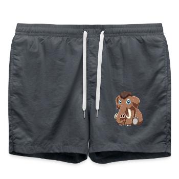 Bébé mammouth pour un archéologue amoureux des mammouths - Short de bain - charbon - Devant - AI Model Male 185 light (185cm)