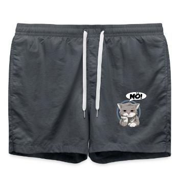 Katze Kater Streiken Ärgern Null Bock Keine Lust - Badeshorts - Anthrazit - Vorne - AI Model Male 185 light (185cm)
