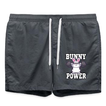 Lapin fitness muscle exercice poids - Short de bain - charbon - Devant - AI Model Male 185 light (185cm)