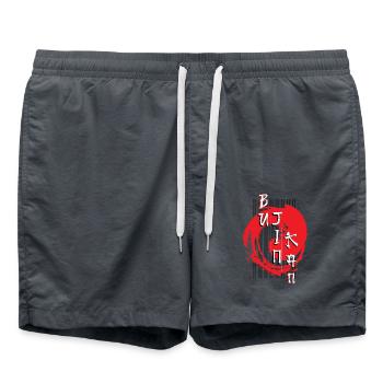 Bujinkan, Bujinkan japonais, arts martiaux, - Short de bain - charbon - Devant - AI Model Male 185 light (185cm)