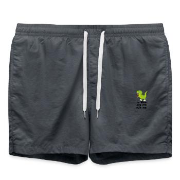 Vinosaurier Zu Vino sag ich nie no - Wein Dino - Badeshorts - Anthrazit - Vorne - AI Model Male 185 light (185cm)