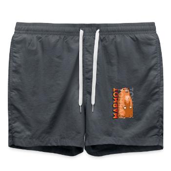 marmot, marmot groundhog, squirrel, - Badeshorts - Anthrazit - Vorne - AI Model Male 185 light (185cm)