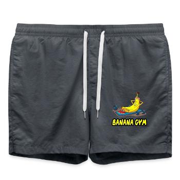 Fitness and bananas for a - Swim Trunks - anthracite - Front - AI Model Male 185 light (185cm)