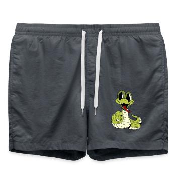 Knuddlige niedliche Schlange - Badeshorts - Anthrazit - Vorne - AI Model Male 185 light (185cm)