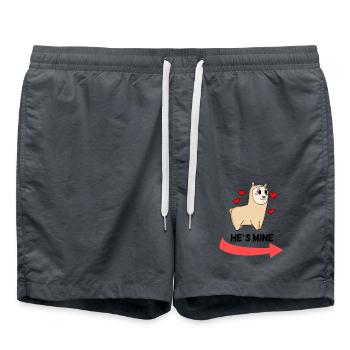 He is Mine - Partnerlook 1 - Badeshorts - Anthrazit - Vorne - AI Model Male 185 light (185cm)