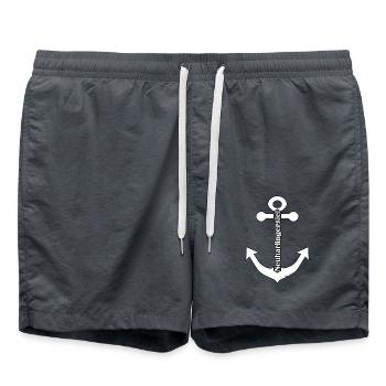 neuharlingersiel Anker Urlaub Erinnerung Heimat - Badeshorts - Anthrazit - Vorne - AI Model Male 185 light (185cm)