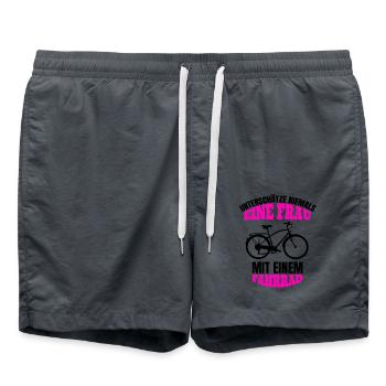 Mädchen Radfahren Fahrrad Mountainbike Fahrradtour - Badeshorts - Anthrazit - Vorne - AI Model Male 185 light (185cm)