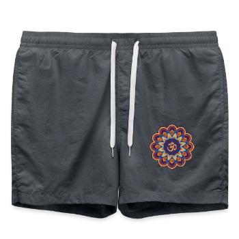 Mandala Quote Om - Swim Trunks - anthracite - Front - AI Model Male 185 light (185cm)