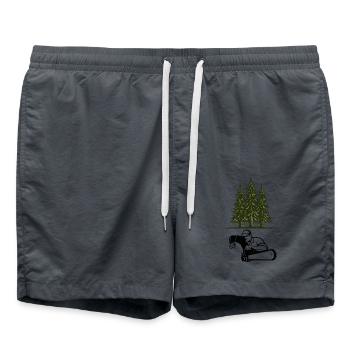 Chainsaw axe forester lumberjath saw chain - Swim Trunks - anthracite - Front - AI Model Male 185 light (185cm)