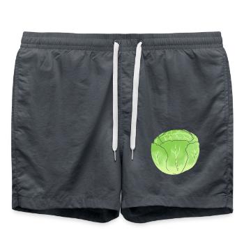 Eisbergsalat Kohl Gemüse Bio Vegetarisch Garten - Badeshorts - Anthrazit - Vorne - AI Model Male 185 light (185cm)