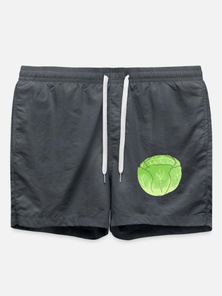 Isberg Sallad Kål Grönsaker Ekologisk Vegetarisk Trädgård - Badshorts - kolgrå