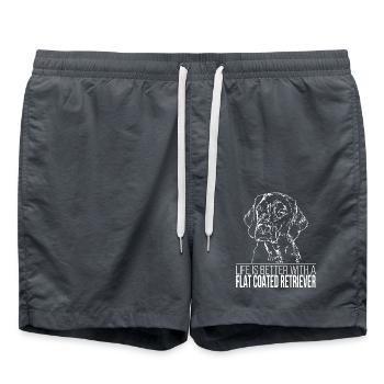 FLAT COATED RETRIEVER Life better Verder - Short de bain - charbon - Devant - AI Model Male 185 light (185cm)
