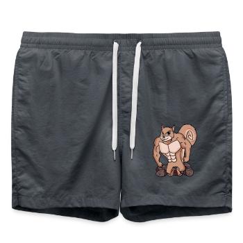 Écureuils avec muscles - Short de bain - charbon - Devant - AI Model Male 185 light (185cm)