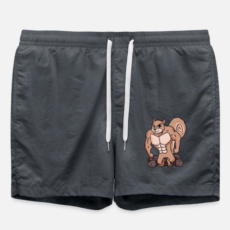 Eichhörnchen mit Muskeln - Badeshorts - Anthrazit