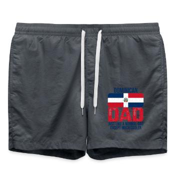 République dominicaine De Papa Drapeau - Short de bain - charbon - Devant - AI Model Male 185 light (185cm)