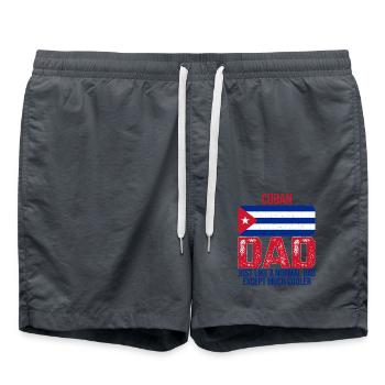 Cuban Dad Cuba Flag for Father's Day - Swim Trunks - anthracite - Front - AI Model Male 185 light (185cm)