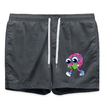 Brain on reading - Swim Trunks - anthracite - Front - AI Model Male 185 light (185cm)
