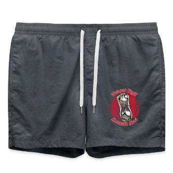 Hourglass with skulls - Tempus Fugit Memento Mori - Swim Trunks - anthracite - Front - AI Model Male 185 light (185cm)