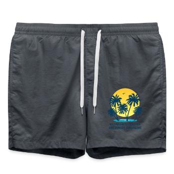 palmiers coucher de soleil d’été mer couleurs préférées - Short de bain - charbon - Devant - AI Model Male 185 light (185cm)