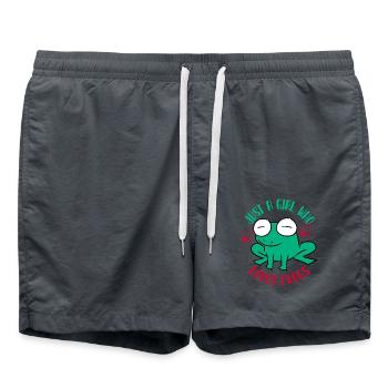 frog, frog animal, toad, - Swim Trunks - anthracite - Front - AI Model Male 185 light (185cm)