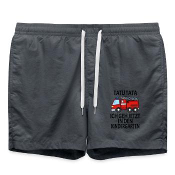Kindergarten Feuerwehr Geschenk - Badeshorts - Anthrazit - Vorne - AI Model Male 185 light (185cm)