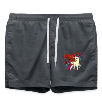 Beste Freunde - Einhorn und Phoenix - Badeshorts - Anthrazit - Vorne - AI Model Male 185 light (185cm)