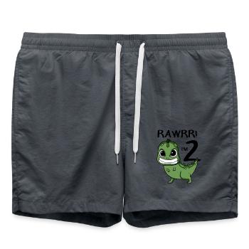 2nd birthday - 2 years old - I'm 2 - Swim Trunks - anthracite - Front - AI Model Male 185 light (185cm)
