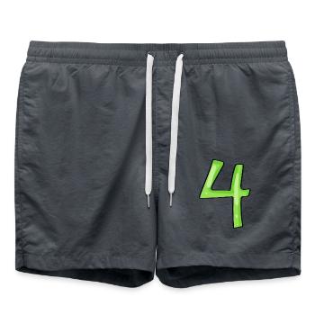 Number 4 Green - Swim Trunks - anthracite - Front - AI Model Male 185 light (185cm)