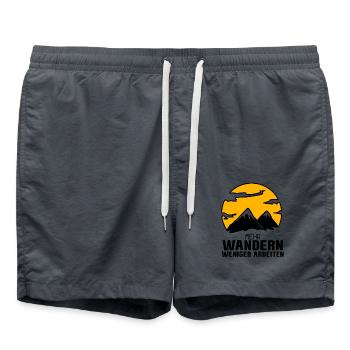 Berg Berge Berggipfel Gipfel Wandern Wanderer - Badeshorts - Anthrazit - Vorne - AI Model Male 185 light (185cm)