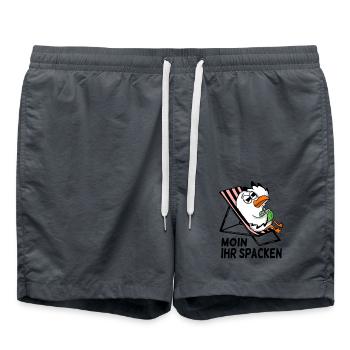 Möwe am Strand - Moin Ihr Spacken - Badeshorts - Anthrazit - Vorne - AI Model Male 185 light (185cm)