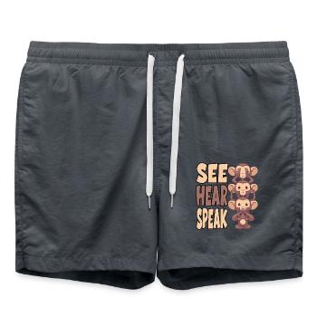 Seeing Hearing Speaking for a student or in the - Swim Trunks - anthracite - Front - AI Model Male 185 light (185cm)