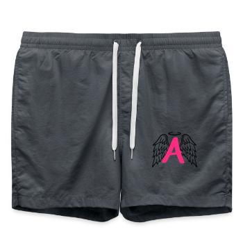 Guardian angel with angel wing letter A - Swim Trunks - anthracite - Front - AI Model Male 185 light (185cm)