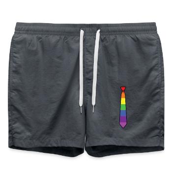 Cravate arc-en-ciel coloré cadeau - Short de bain - charbon - Devant - AI Model Male 185 light (185cm)