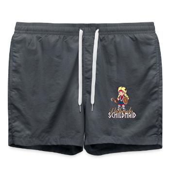 Wikinger Kriegerin Mädchen - Nachwuchs Schildmaid - Badeshorts - Anthrazit - Vorne - AI Model Male 185 light (185cm)