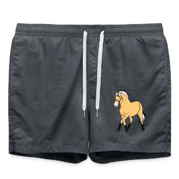 Fjordpferd Pony - Badeshorts - Anthrazit - Vorne - AI Model Male 185 light (185cm)