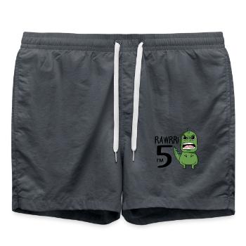 5. Geburtstag - 5 Jahre alt - Ich bin 5 - Badeshorts - Anthrazit - Vorne - AI Model Male 185 light (185cm)