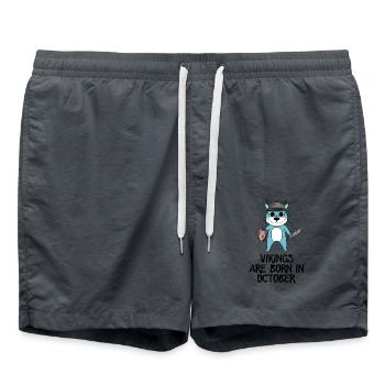 Geburtsmonat Monat Oktober Geschenk - Badeshorts - Anthrazit - Vorne - AI Model Male 185 light (185cm)