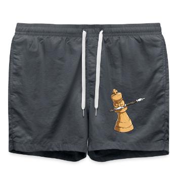 Schach König Dab Dabbing Tanzen - Badeshorts - Anthrazit - Vorne - AI Model Male 185 light (185cm)