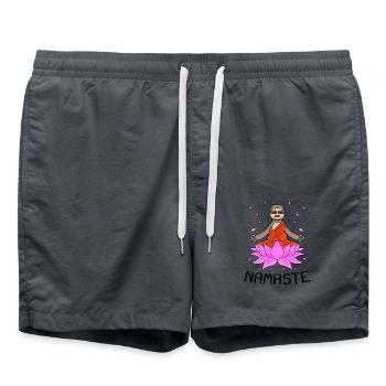 Yoga Namaste paresseux - Short de bain - charbon - Devant - AI Model Male 185 light (185cm)