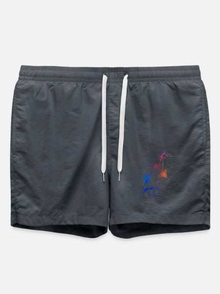 Farbenfrohe Laufente - Badeshorts - Anthrazit