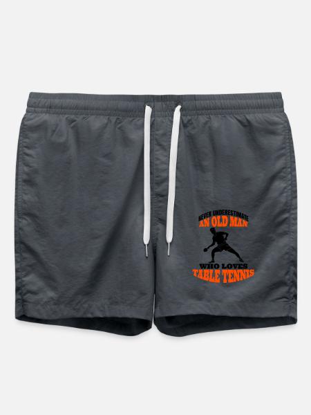 Bordtennis far pingis farfar säger outfit - Badshorts - kolgrå