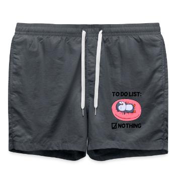 To do list Nothing Penguin Relax Lazy funny - Swim Trunks - anthracite - Front - AI Model Male 185 light (185cm)