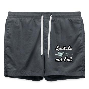 Spätzle mit Soß für einen Schwabe Stuttgarter - Badeshorts - Anthrazit - Vorne - AI Model Male 185 light (185cm)