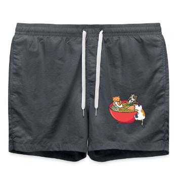 Kawaii Japanese Ramen Noodles Cats Anime Japan - Swim Trunks - anthracite - Front - AI Model Male 185 light (185cm)