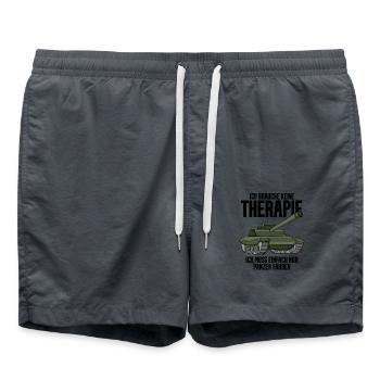 Panzer Militär Geschenk - Badeshorts - Anthrazit - Vorne - AI Model Male 185 light (185cm)
