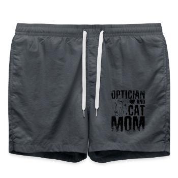 Optician and cat mom - Swim Trunks - anthracite - Front - AI Model Male 185 light (185cm)