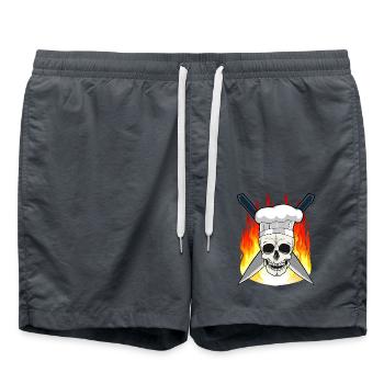 Koch Küche kochen Chefkoch Kochkunst Hobbykoch - Badeshorts - Anthrazit - Vorne - AI Model Male 185 light (185cm)